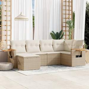 Conjunto de Sofás de Jardín Color Crema Beige - Product Image 1
