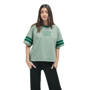 เสื้อยืดผู้หญิงแบบปรับได้รุ่นใหม่มาแรง ขายดีที่สุด ระบายอากาศได้ดี เสื้อผ้าแฟชั่นทันสมัย เสื้อยืดคอกลมแบบสั่งทำพิเศษสำหรับผู้หญิง - Product Image 1