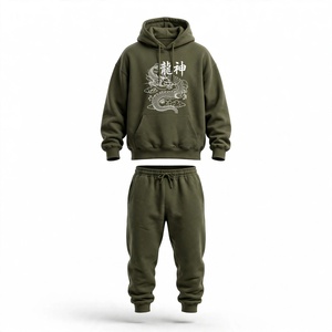Ensemble de sweats à capuche imprimés pour hommes, design personnalisé, tissu tricoté 100% coton, écologique, respirant, exportation hiver BD - Product Image 1