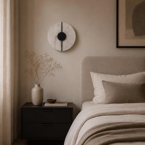 Applique murale en marbre CH ronde 20 cm, décoration minimaliste pour la maison, éclairage intérieur - Product Image 3