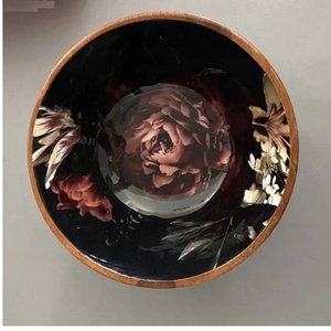 ชามสลัดโลหะสีเขียวและสีขาวลายดอกไม้ปลอดภัยอาหารทำด้วยมือขนาด15ซม. - Product Image 5