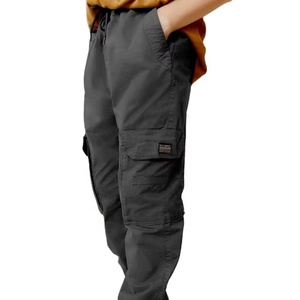 กางเกงคาร์โก้เอวสูงทรงฮิปสเตอร์สำหรับผู้ชาย ผ้าฝ้าย 100% สีวอช คุณภาพดีเยี่ยม - Product Image 1