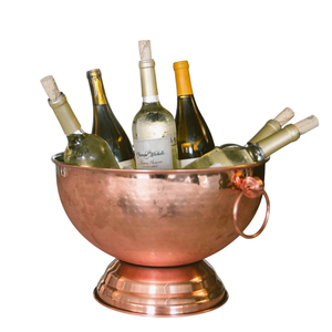 Attractive Design Large Copper Wine Bowls With Handles For Chilling Champagne Pedestal Base Ice Bucket For Events & Parties - Product Image 1