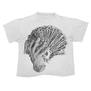 Camiseta de Manga Corta con Cuello Redondo y Diseño de Cara de Payaso Pintada a Mano para Hombre, Corte Regular Informal, 100% Algodón Jersey, Diseño Estampado en la Parte Delantera - Product Image 3