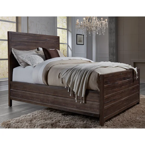 Juego de dormitorio rústico de madera maciza tamaño queen con cómoda de almacenamiento y mesita de noche, acabado antiguo, estilo moderno de granja. - Product Image 2