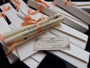 Invitaciones Elegantes con Diseño de Pergamino para Bodas, Celebraciones, Navidad - Papel Ecológico, Impresión a 2 Colores, OEM, Venta al Por Mayor, Calidad de Exportación - Product Image 3