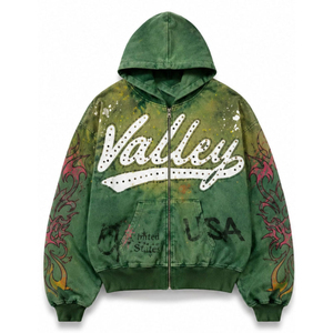 Valley USA – Sweat à capuche imprimé pour homme, streetwear d'hiver, coupe oversize, molleton respirant - Product Image 1
