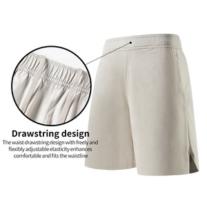 Men's 100% Polyester <b>Elastic</b> Waist Mid Knitted Gym Shorts for Outdoor Fitness Running Quick Dry Casual Sporty Breathable Solid - Product Image 2