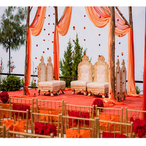 ชุดเก้าอี้งานแต่งงานแบบต่ำสำหรับมณฑปงานแต่งงานแบบอินเดีย ชุดเก้าอี้งานแต่งงานแบบไม้แกะสลัก ชุดเก้าอี้งานแต่งงานสำหรับตกแต่งงานอีเว้นท์ที่นิวแฮมป์เชียร์ สหรัฐอเมริกา - Product Image 1