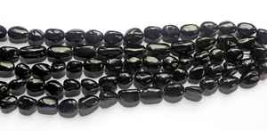 Cuentas sueltas de espinela negra natural en forma de pepita lisa para la fabricación de joyas al por mayor - Product Image 4