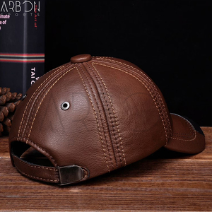 Casquettes en cuir marron vintage de haute qualité pour hommes, style classique à 6 panneaux, vente en gros, service OEM/ODM sur mesure, collection 2026 - Product Image 6
