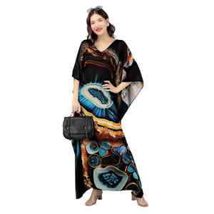 Vestido Kaftan Elegante para Mujer – Kaftan Holgado Estampado para la Colección de Verano - Product Image 1