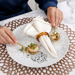 Glam Resin <b>Napkin</b> <b>Ring</b> Set Vintage Look Table Decor Wedding <b>Napkin</b> <b>Rings</b> - Product Image 1