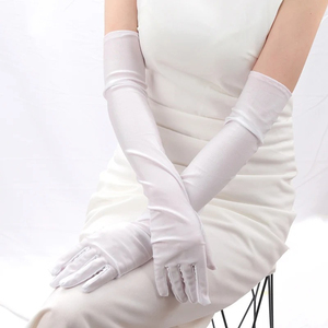 2025 Women Long Finger Elbow Sun Protection Gloves Evening <b>Party</b> <b>Prom</b> Costume Adult Fashion Accessories Black Red White Mittens - Product Image 2