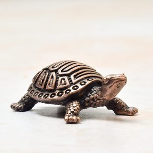 Tortue Feng Shui en métal sur plateau, objet décoratif pour la chance, cadeau Vastu pour la carrière et la prospérité, décoration intérieure - Product Image 6