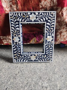 Mother of Pearl Inlay Modern <b>White</b> <b>Photo</b> <b>Frame</b> Construction Handmade Eco Friendly Vintage Full Color Print for Tabletop Use - Product Image 4