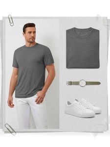 Camiseta Básica para Hombre, Corte Regular, Cuello Redondo, Manga Corta, Poliéster/Algodón Ecológico, Opciones de Marca Privada para Tiendas Minoristas - Product Image 6