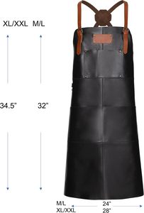 Factory Direct Supply Genuine Leather <b>Waterproof</b> <b>Work</b> Apron Multi-functional Baking Oil-proof Kitchen Working Aprons - Product Image 3