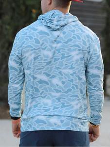 Hoodie de pêche à manches longues avec protection solaire UPF 50+ et masque facial, jersey de pêche élégant, lisse et à séchage rapide - Product Image 5