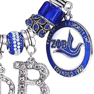 Zeta Phi Beta Charm <b>Bracelet</b> 1920 Greek Sorority Jewelry ZPB <b>Bracelet</b> Adjustable Premium <b>Crystal</b> Beads - Product Image 4