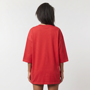Custom Logo Women's Oversized V- Neck T Shirt Longline Three Quarter Sleeve <b>Dropped</b> Shoulder Breathable Cotton Tee - Product Image 6