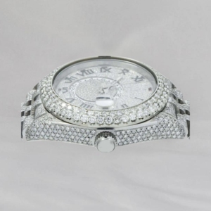 Reloj de Cuarzo Moissanite con Incrustaciones de Diamantes, Estilo Hip Hop, Unisex, Color Blanco, Venta al Por Mayor de Fábrica - Product Image 3
