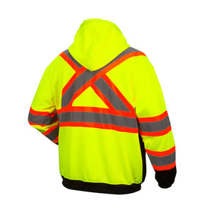 Sudaderas con Capucha y Cremallera de Alta Visibilidad con Franjas Reflectantes para Correr de Noche, Seguridad Laboral, Unisex, para Trabajadores de la Construcción - Product Image 2