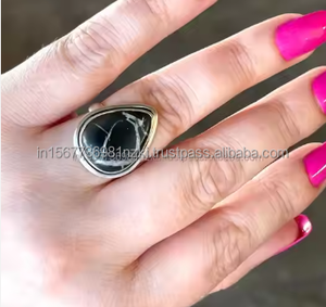 Anillo de piedras preciosas de Plata de Ley 925 de alta calidad, anillo apilable de declaración septaria hecho a mano para compromiso, regalo de boda, joyería - Product Image 2