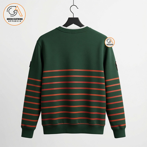 เสื้อผ้ากรีก เสื้อสเวตเชิ้ตคอกลมสีเขียวสำหรับผู้ชาย ปักลายโลโก้รูปงู ดีไซน์ปักลาย 100% ผ้าฝ้าย ทรงปกติ ใส่ได้ทุกฤดู - Product Image 2