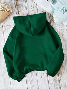 Sudadera con capucha extragrande para mujer, color verde oscuro, informal, de forro polar suave, para uso diario, moda de invierno. - Product Image 3