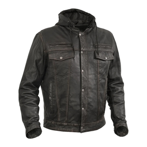 Men's Custom Winter Leather Jacket Genuine Sheep Leather Waterproof Breathable <b>Zip</b>-<b>Up</b> Closure Front Logo Option High Quality - Product Image 1