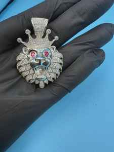 Colgante de León con Incrustaciones de Moissanita, Plata 925, Joyería Hip Hop, Diseño 3D, Colgante de Moda para Hombre - Product Image 3