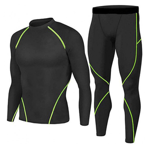 Combinaisons de sport pour hommes, personnalisées, à séchage rapide, à compression, à manches longues, élastiques, grandes tailles, extensibles dans quatre directions, écologiques - Product Image 1