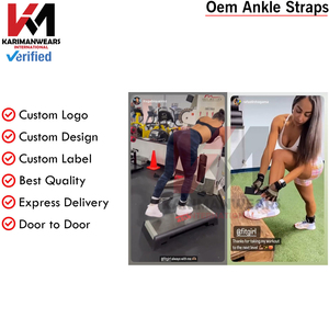 Custom Logo Ankle Straps Extra Thick Neoprene Padding for <b>Cable</b> Kickbacks Wholesale Glute Training <b>Gear</b> for Gym and Fitness - Product Image 3