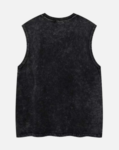 2026 Custom Made High Quality Men's <b>Gothic</b> Sleeveless Tank Top O-Neck Black Cotton Printed Design Knitted Style Cheap Price 180g - Product Image 2