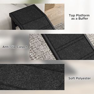 Rampa para Perros con Alfombra Antideslizante y Plataforma Superior de 74 x 16 x 25 Pulgadas, Negra, Categoría de Productos: Abrigos para Mujer - Product Image 6