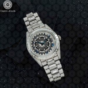 Montre de luxe pour femme Charm Jewels en acier inoxydable, 30 mm, ronde, analogique, quartz, cristal saphir, bracelet diamant, bijoux de mode - Product Image 1