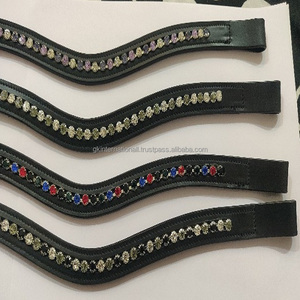 Leather Horse Brow Band <b>Top</b> Selling High Quality Crystal Bling Leather Horse Brow Band Wave Shape Multi Color Crystal <b>Chain</b> - Product Image 4