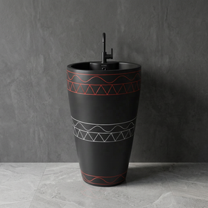 Nouveau lavabo en céramique monobloc à piétement, rectangulaire, design moderne, pour hôpitaux et villas - Product Image 4