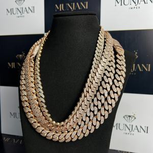 High Quality Rose Gold Plated Hip Hop 925 Sterling <b>Silver</b> VVS Moissanite Diamond Iced Link Chain <b>Necklace</b> for <b>Men</b> Party - Product Image 3