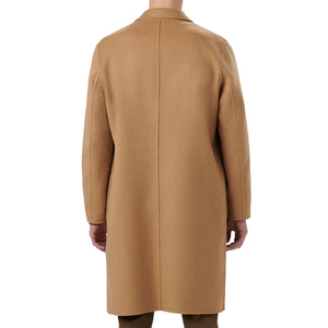 Manteau long en laine pour homme, col en V, double face, manteau d'hiver respirant en tissu tricoté, veste décontractée - Product Image 3