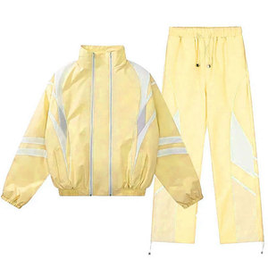 <b>Women</b> Lightweight Nylon Windbreaker Zipper Tracksuits 100% Polyester Oversized Long Sleeve Windbreaker <b>Jacket</b> & Jogger Pant Sets - Product Image 4