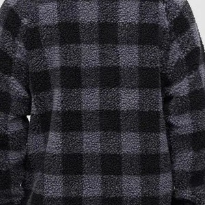 Veste en sherpa pour homme sur mesure de haute qualité, 100% coton, épaisse et lourde, 500 GSM, col montant, veste en polaire d'hiver pour homme - Product Image 6