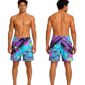 Vibrant Neon for Blue <b>Abstract</b> Pattern <b>Canvas</b> Polyester Spandex High Elasticity Moisture Wicking Mens Beachwear Sublimation - Product Image 1