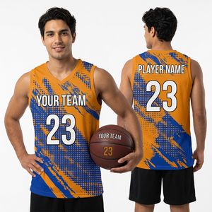 Camiseta de Baloncesto Sublimada Personalizada, Cuello en V, Sin Mangas, Malla Transpirable, Unisex para Adultos, Nombre del Equipo, Número 23, Ropa Deportiva para Todas las Temporadas - Product Image 4