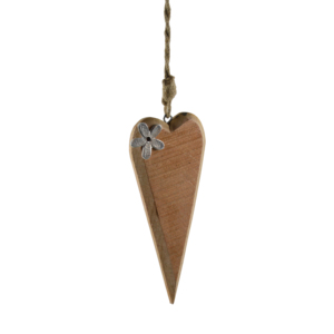 Ensemble de trois cœurs décoratifs suspendus en bois au design combiné, idéal pour l'intérieur, en matériaux naturels, pour Noël - Product Image 4