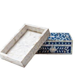 Brûleur d'encens en bois avec incrustation d'os fait à la main, élégant brûleur d'encens arabe Bakhoor pour le Ramadan, plateau de service haut de gamme - Product Image 6