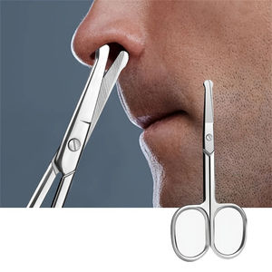 กรรไกรตัดขนสแตนเลสสำหรับกำจัดขนและตกแต่งขนจมูก คิ้ว และขนบริเวณใบหน้า สำหรับการดูแลส่วนบุคคล - Product Image 5