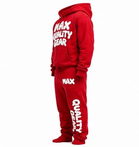 Ensemble survêtement molletonné épais avec logo personnalisé, streetwear, vêtements de fitness, fabricant OEM - Product Image 3