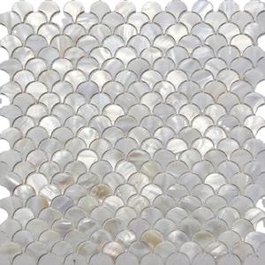 Hot Fan Shape Nude Silver Shell Marble Mosaic <b>Tile</b> Parquet 3mm Thick Mother Pearl Interior Wall <b>Backsplash</b> Bedroom Staircase - Product Image 6